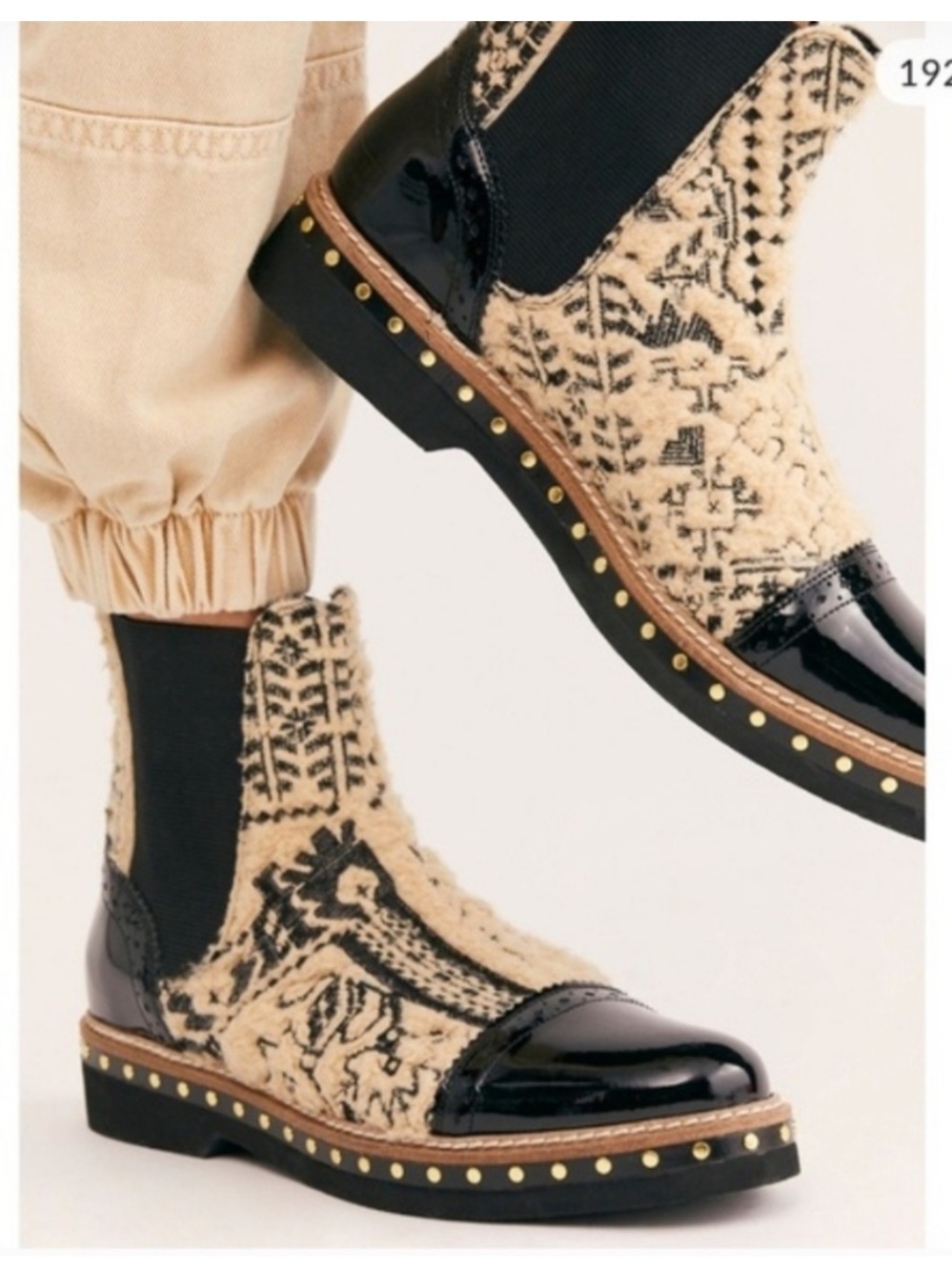 Free People Textile Atlas Chelsea Boots 40